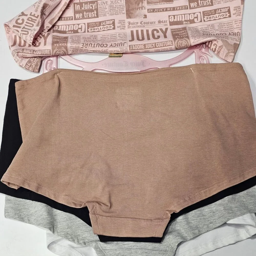Juicy Couture Boy Shorts Panties 5Pk Logo Underwear Size XL